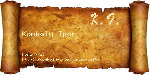 Konkoly Igor névjegykártya